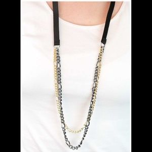 Black and Gold Necklace & Earrings - Wildcat